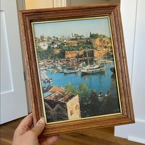 Vintage Framed Mediterranean Sea Photo
